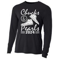 Chucks And Pearls Kamala Harris 2024 Usa Election 2024 Cooling Performance Long Sleeve Crew