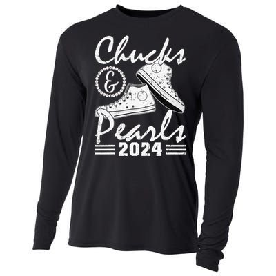 Chucks And Pearls Kamala Harris 2024 Usa Election 2024 Cooling Performance Long Sleeve Crew