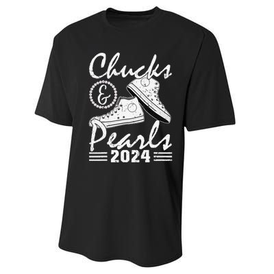 Chucks And Pearls Kamala Harris 2024 Usa Election 2024 Performance Sprint T-Shirt