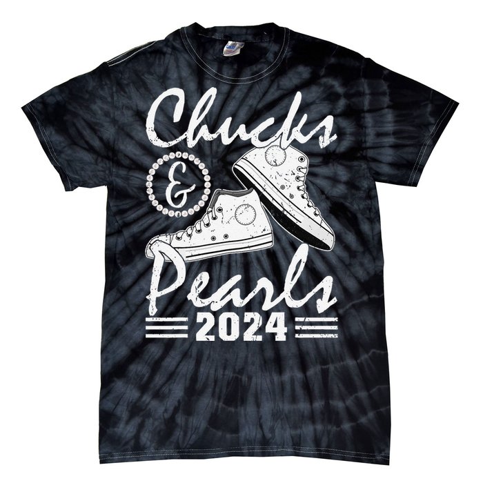 Chucks And Pearls Kamala Harris 2024 Usa Election 2024 Tie-Dye T-Shirt