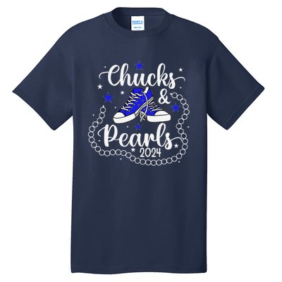 Chucks And Pearls Kamala Harris 2024 Meme Vote President Tall T-Shirt