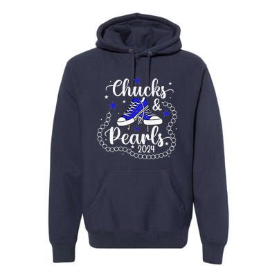 Chucks And Pearls Kamala Harris 2024 Meme Vote President Premium Hoodie