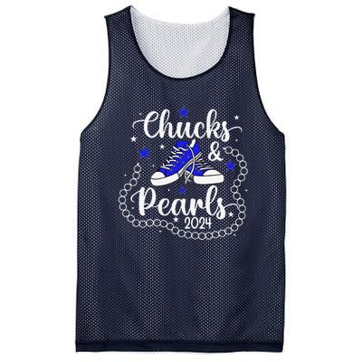 Chucks And Pearls Kamala Harris 2024 Meme Vote President Mesh Reversible Basketball Jersey Tank