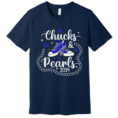 Chucks And Pearls Kamala Harris 2024 Meme Vote President Premium T-Shirt