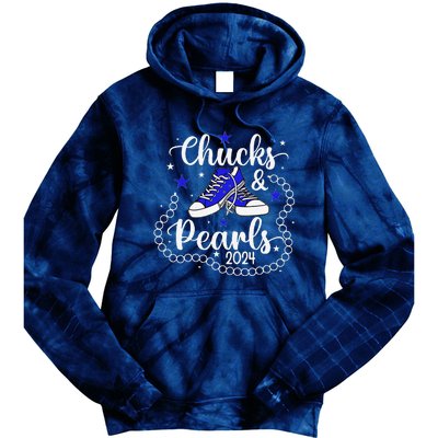 Chucks And Pearls Kamala Harris 2024 Meme Vote President Tie Dye Hoodie