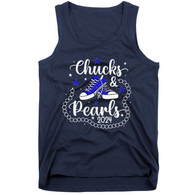 Chucks And Pearls Kamala Harris 2024 Meme Vote President Tank Top