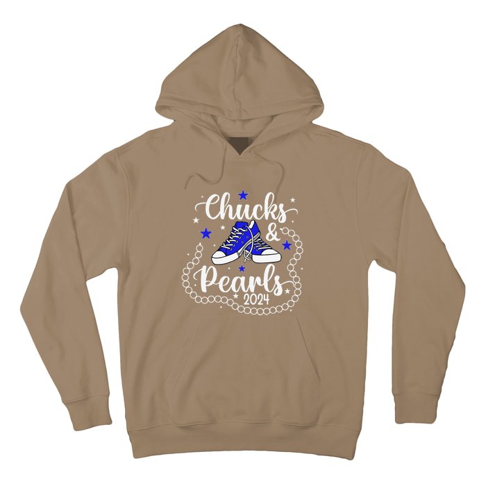 Chucks And Pearls Kamala Harris 2024 Meme Vote President Hoodie