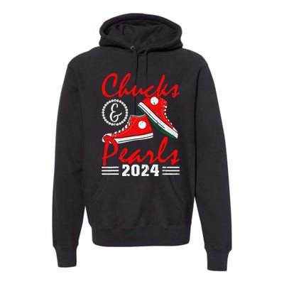 Chucks And Pearls Kamala Harris 2024 Usa Election 2024 Premium Hoodie