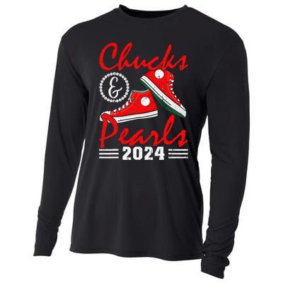 Chucks And Pearls Kamala Harris 2024 Usa Election 2024 Cooling Performance Long Sleeve Crew