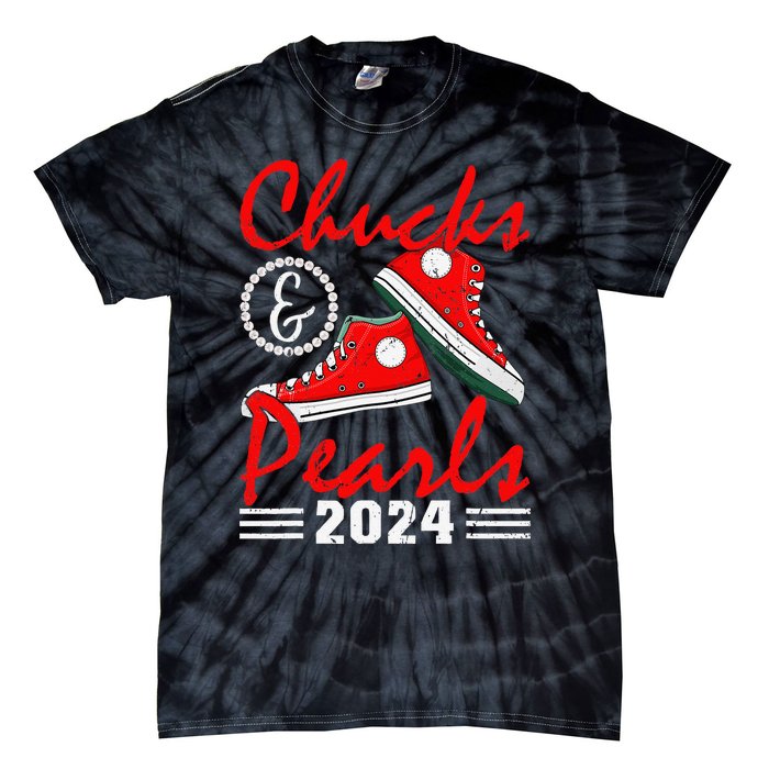 Chucks And Pearls Kamala Harris 2024 Usa Election 2024 Tie-Dye T-Shirt