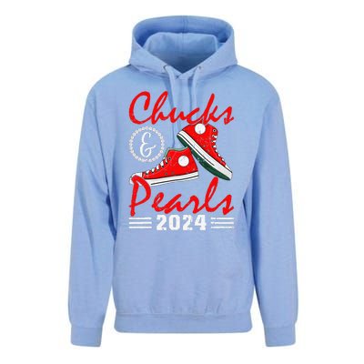 Chucks And Pearls Kamala Harris 2024 Usa Election 2024 Unisex Surf Hoodie