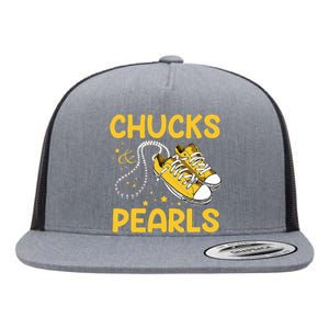 Chucks And Pearls Flat Bill Trucker Hat