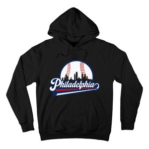 Cityscape Art Print Philadelphia Skyline in Bold Typography Hoodie