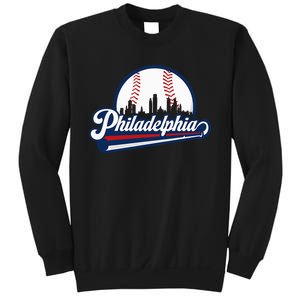 Cityscape Art Print Philadelphia Skyline in Bold Typography Sweatshirt