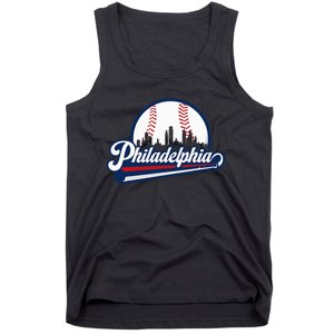 Cityscape Art Print Philadelphia Skyline in Bold Typography Tank Top