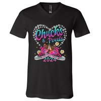 Chucks And Pearls Kamala Harris 2024 For President 47 V-Neck T-Shirt