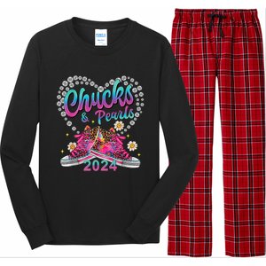 Chucks And Pearls Kamala Harris 2024 For President 47 Long Sleeve Pajama Set