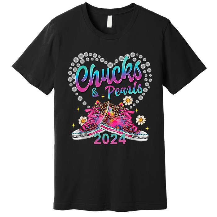 Chucks And Pearls Kamala Harris 2024 For President 47 Premium T-Shirt