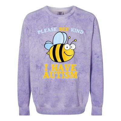 Cute Autism - Please Bee Kind I Have Autism Colorblast Crewneck Sweatshirt