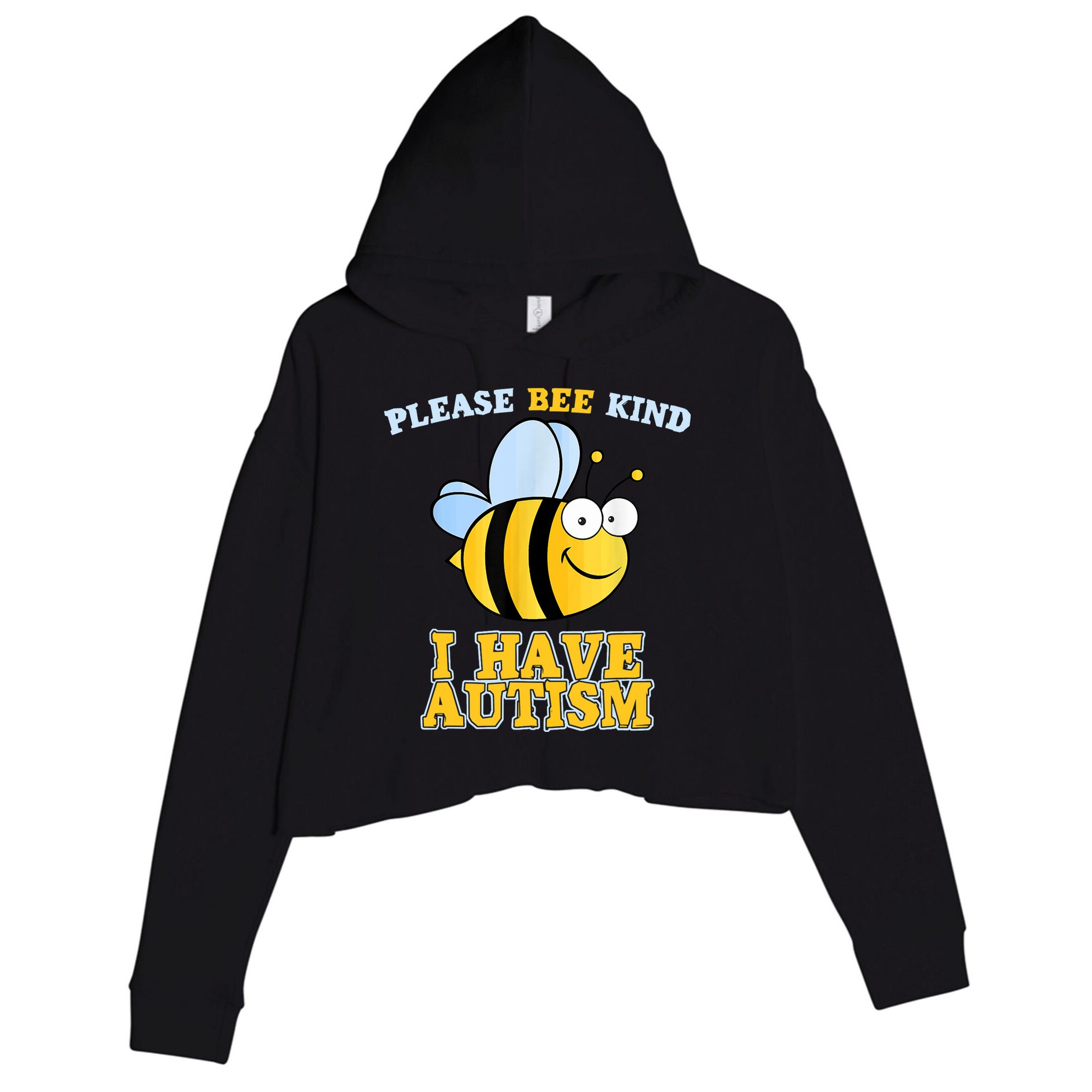 Cute Autism - Please Bee Kind I Have Autism Crop Fleece Hoodie
