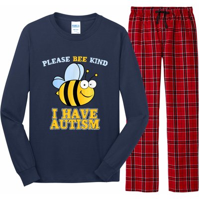 Cute Autism - Please Bee Kind I Have Autism Long Sleeve Pajama Set