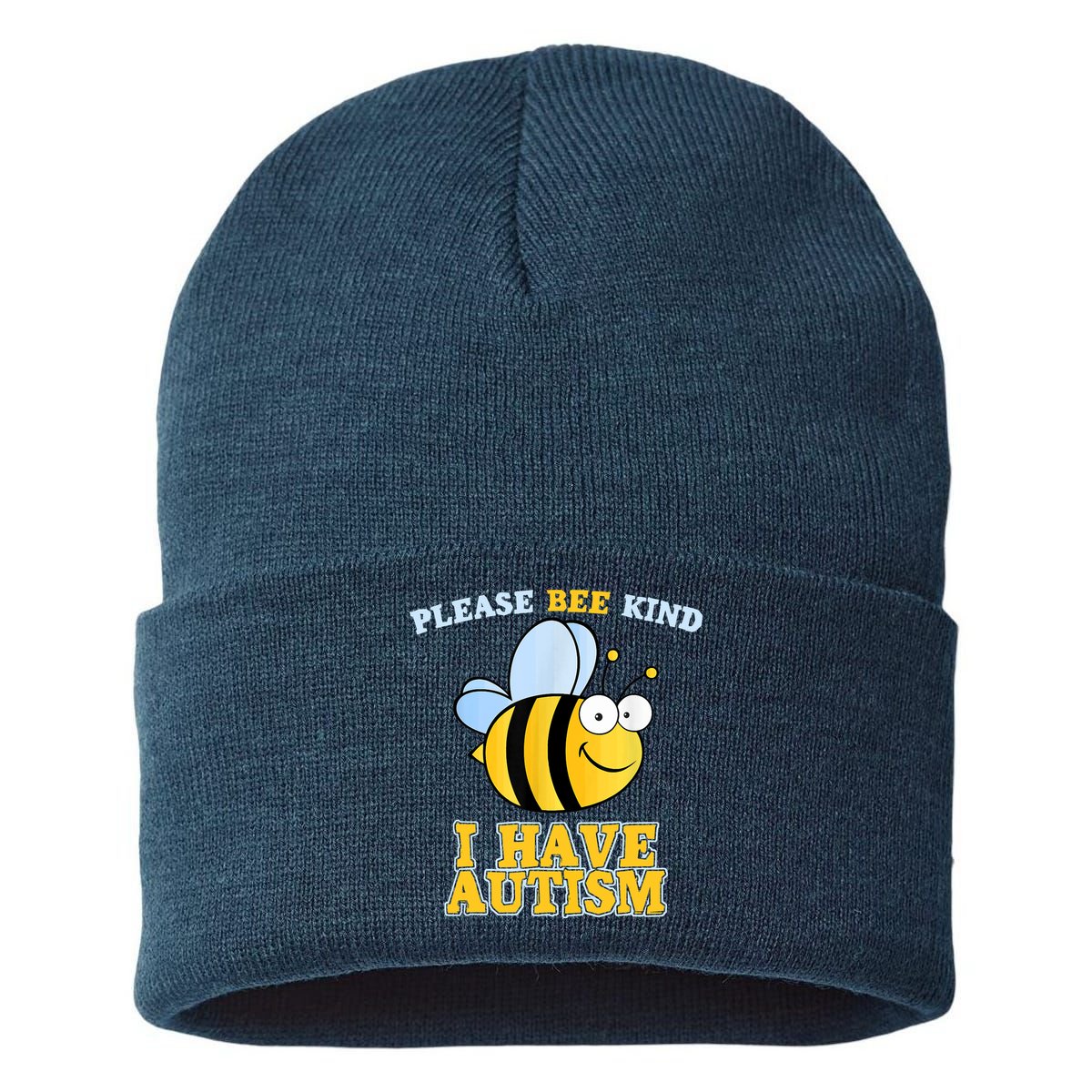 Cute Autism - Please Bee Kind I Have Autism Sustainable Knit Beanie