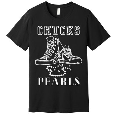 Chucks And Pearls Cute Women Nurse Kamala 2024 Premium T-Shirt