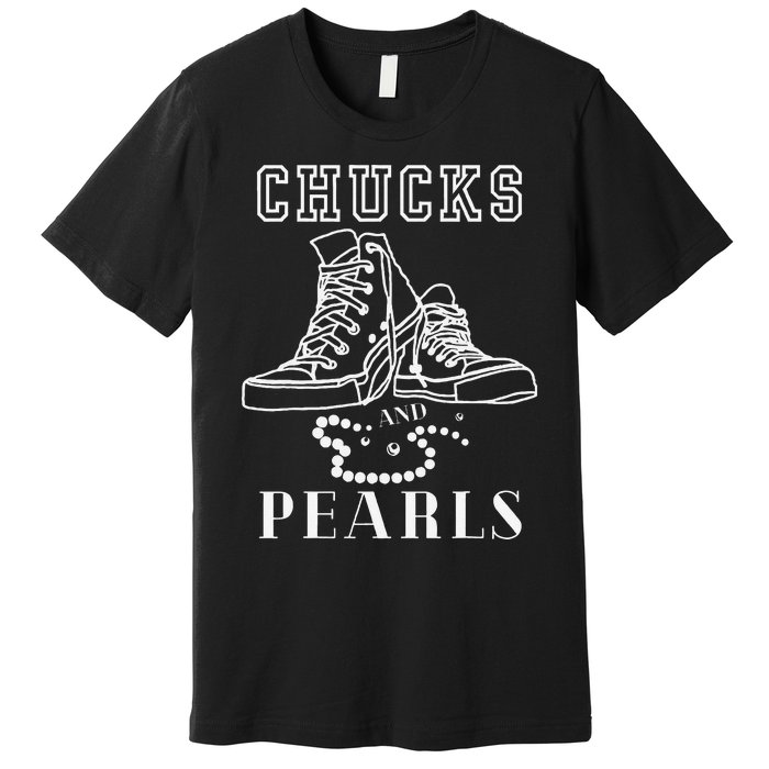 Chucks And Pearls Cute Women Nurse Kamala 2024 Premium T-Shirt