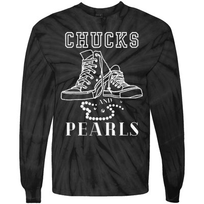 Chucks And Pearls Cute Women Nurse Kamala 2024 Tie-Dye Long Sleeve Shirt