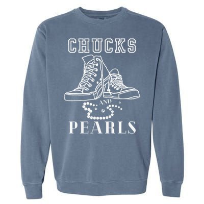 Chucks And Pearls Cute Women Nurse Kamala 2024 Garment-Dyed Sweatshirt