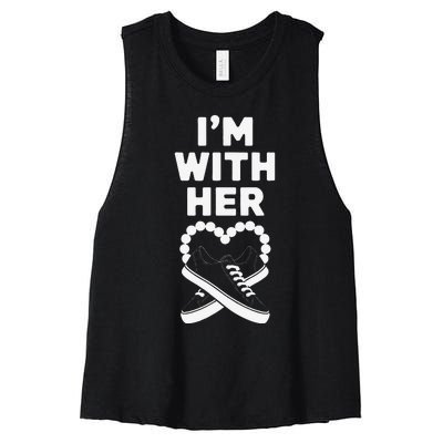 Chucks And Pearls Election 2024 IM With Her Kamala Women's Racerback Cropped Tank