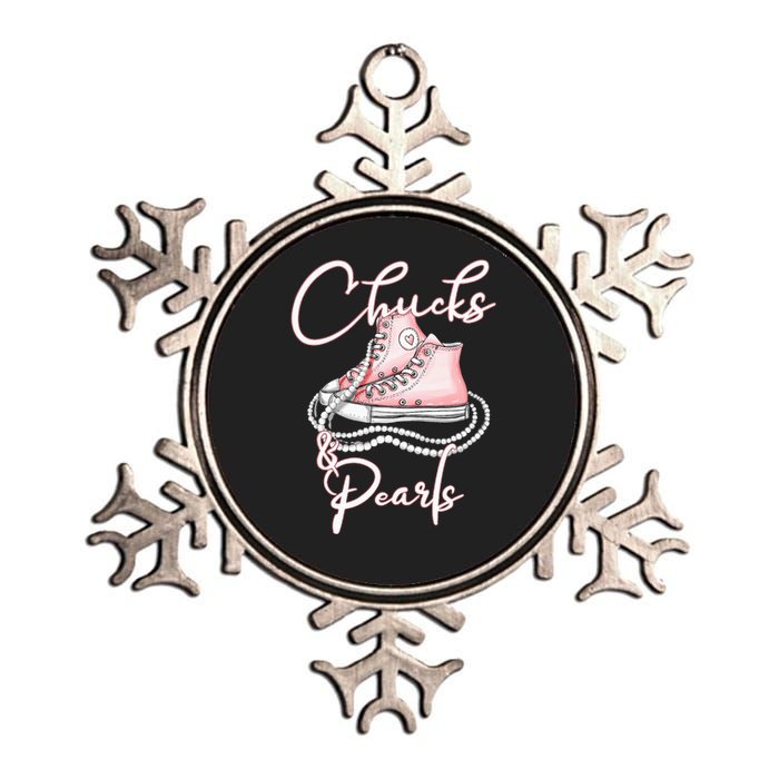 Chucks And Pearls Metallic Star Ornament