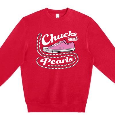 Chucks And Pearls Madam 2024 Women American Premium Crewneck Sweatshirt