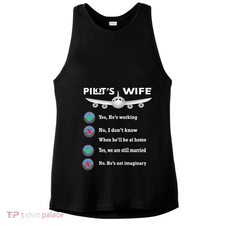 Commercial Airline Pilot Wife Gift Ladies PosiCharge Tri-Blend Wicking Tank