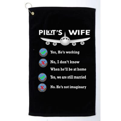 Commercial Airline Pilot Wife Gift Platinum Collection Golf Towel