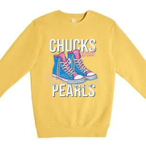 Chucks And Pearls Kamala Harris 2024 For President Election Premium Crewneck Sweatshirt