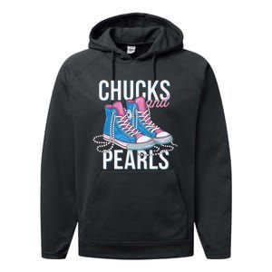 Chucks And Pearls Kamala Harris 2024 For President Election Performance Fleece Hoodie