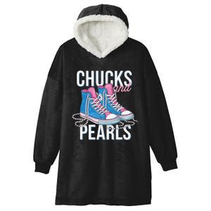 Chucks And Pearls Kamala Harris 2024 For President Election Hooded Wearable Blanket