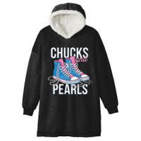 Chucks And Pearls Kamala Harris 2024 For President Election Hooded Wearable Blanket