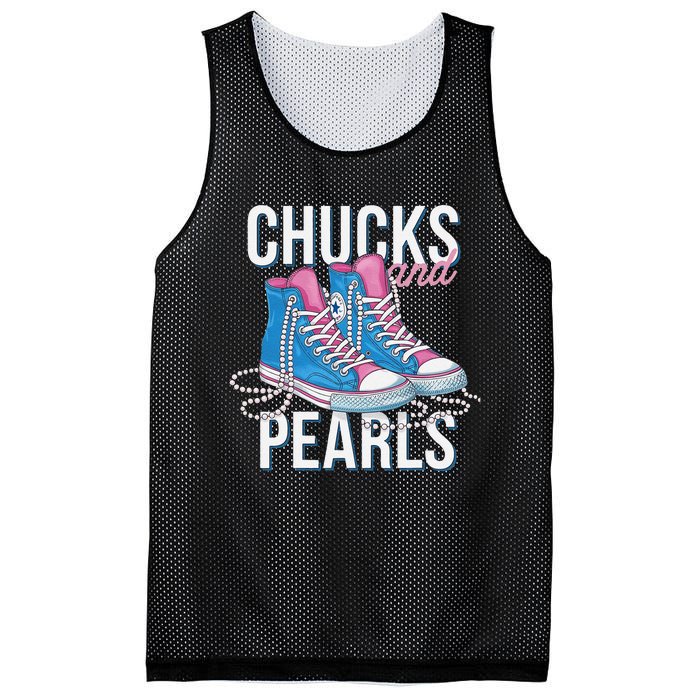 Chucks And Pearls Kamala Harris 2024 For President Election Mesh Reversible Basketball Jersey Tank