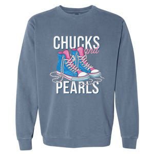 Chucks And Pearls Kamala Harris 2024 For President Election Garment-Dyed Sweatshirt