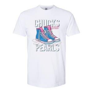 Chucks And Pearls Kamala Harris 2024 For President Election Softstyle CVC T-Shirt