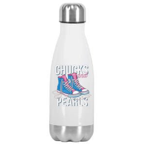 Chucks And Pearls Kamala Harris 2024 For President Election Stainless Steel Insulated Water Bottle