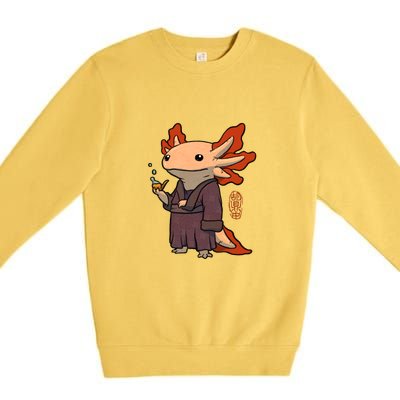 Cute Axolotl Philosopher Premium Crewneck Sweatshirt