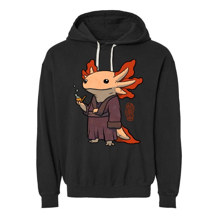 Cute Axolotl Philosopher Garment-Dyed Fleece Hoodie
