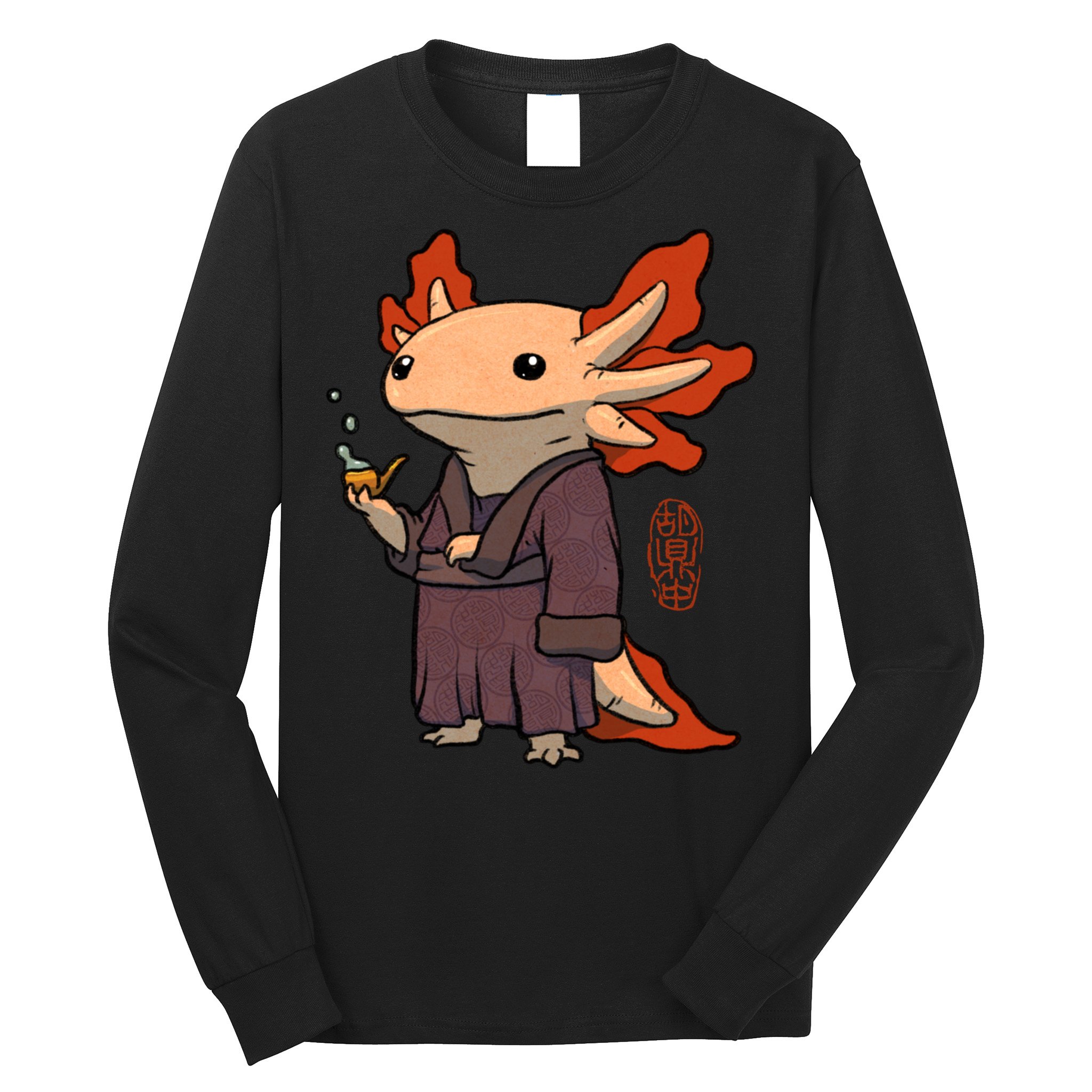 Cute Axolotl Philosopher Long Sleeve Shirt