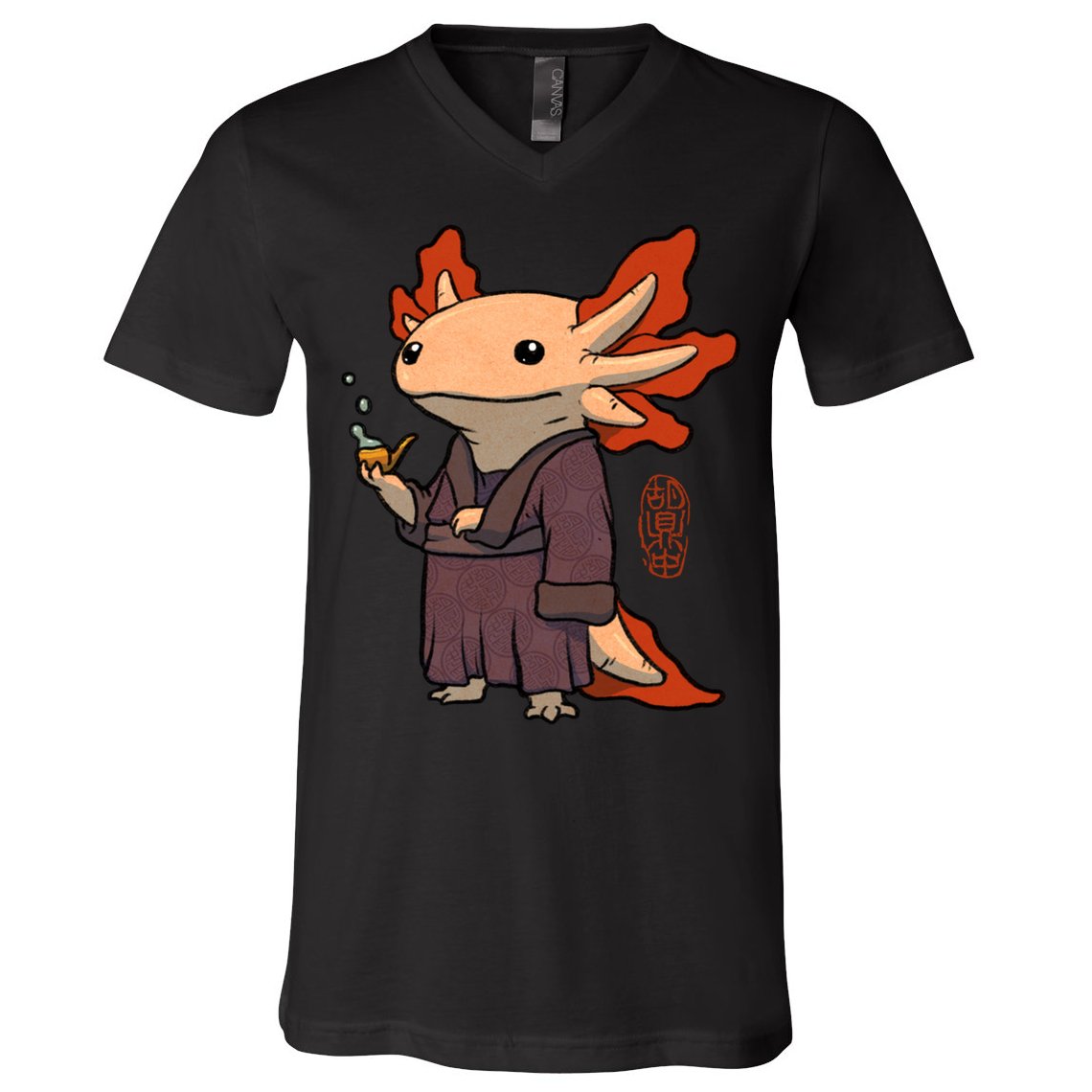 Cute Axolotl Philosopher V-Neck T-Shirt