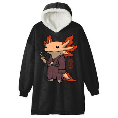 Cute Axolotl Philosopher Hooded Wearable Blanket