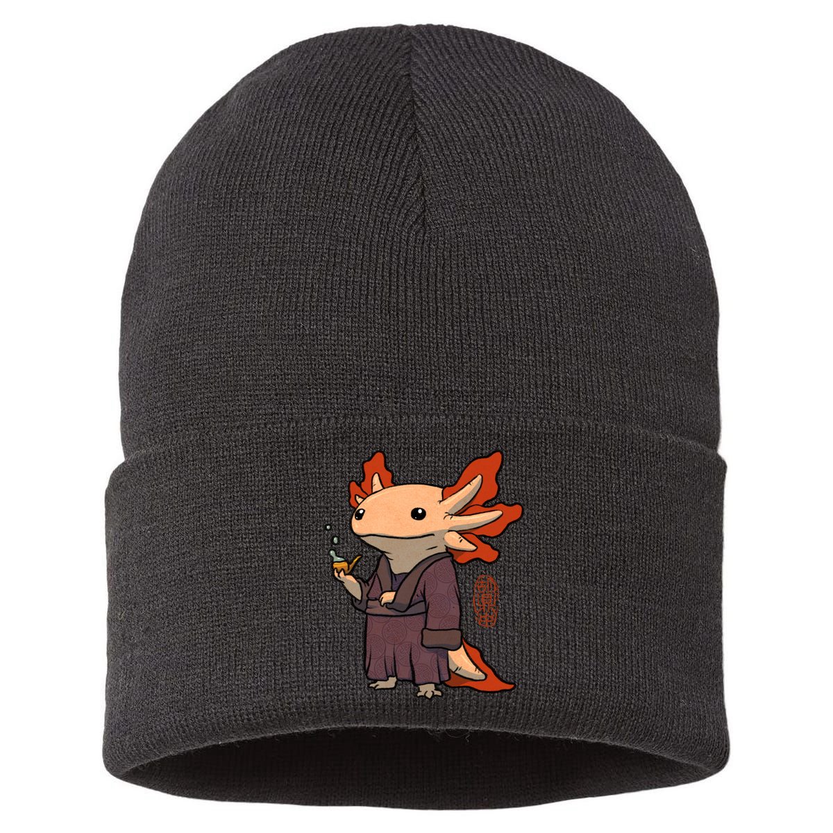Cute Axolotl Philosopher Sustainable Knit Beanie