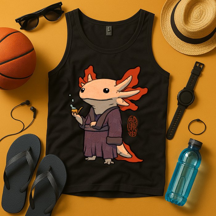 Cute Axolotl Philosopher Tank Top